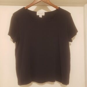 Casual Corner Annex M Black Stretch Short Sleeve Shirt‎